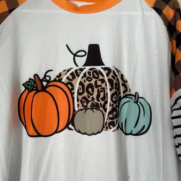 Pumpkin Graphic Raglan Top - Picture 6 of 8